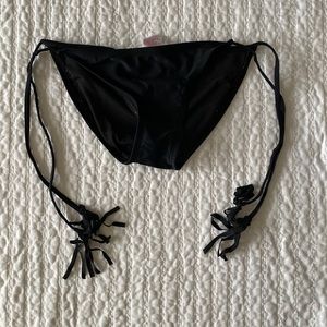 Black side tie bikini bottoms